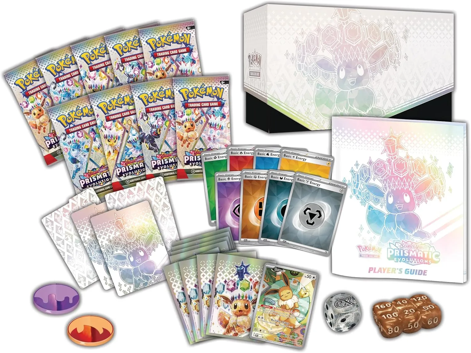 Pokémon TCG: Scarlet & Violet—Prismatic Evolutions Elite Trainer Box (1 Full Art Promo Card, 9 Boosters & Premium Accessories)