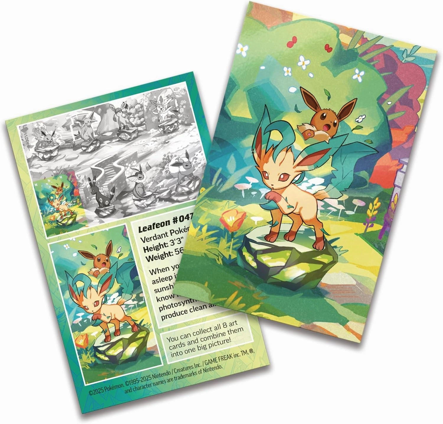 Pokémon TCG: Scarlet & Violet—Prismatic Evolutions Mini Tin – Leafeon (2 Booster Packs & 1 Coin)
