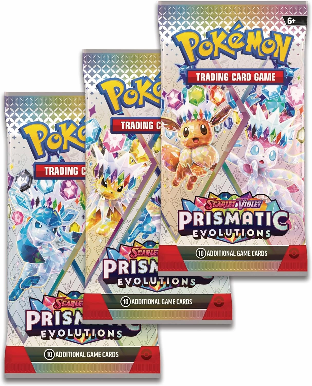 Pokémon TCG: Scarlet & Violet—Prismatic Evolutions Tech Sticker Collection – Leafeon (1 Foil Promo Card & 3 Booster Packs)