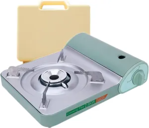 Portable Butane Stove Lightweight Gas Stove Electronic Ignition Hurricane Stove Outdoor Cooking Overvoltage Protection Camping 11,000 BTU 2.8kWh with Carry Case