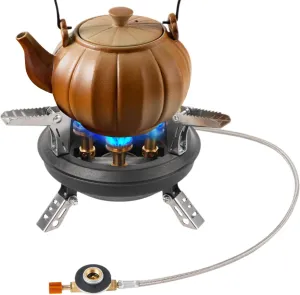 Portable Camping Stove - 16000w Foldable Cooking Stoves | Foldable Camping Burner, Piezo Lgnition Pocket Rocket, Stable Outdoor Cooker Fishing Stoves, Lightweight Camp for Adventure