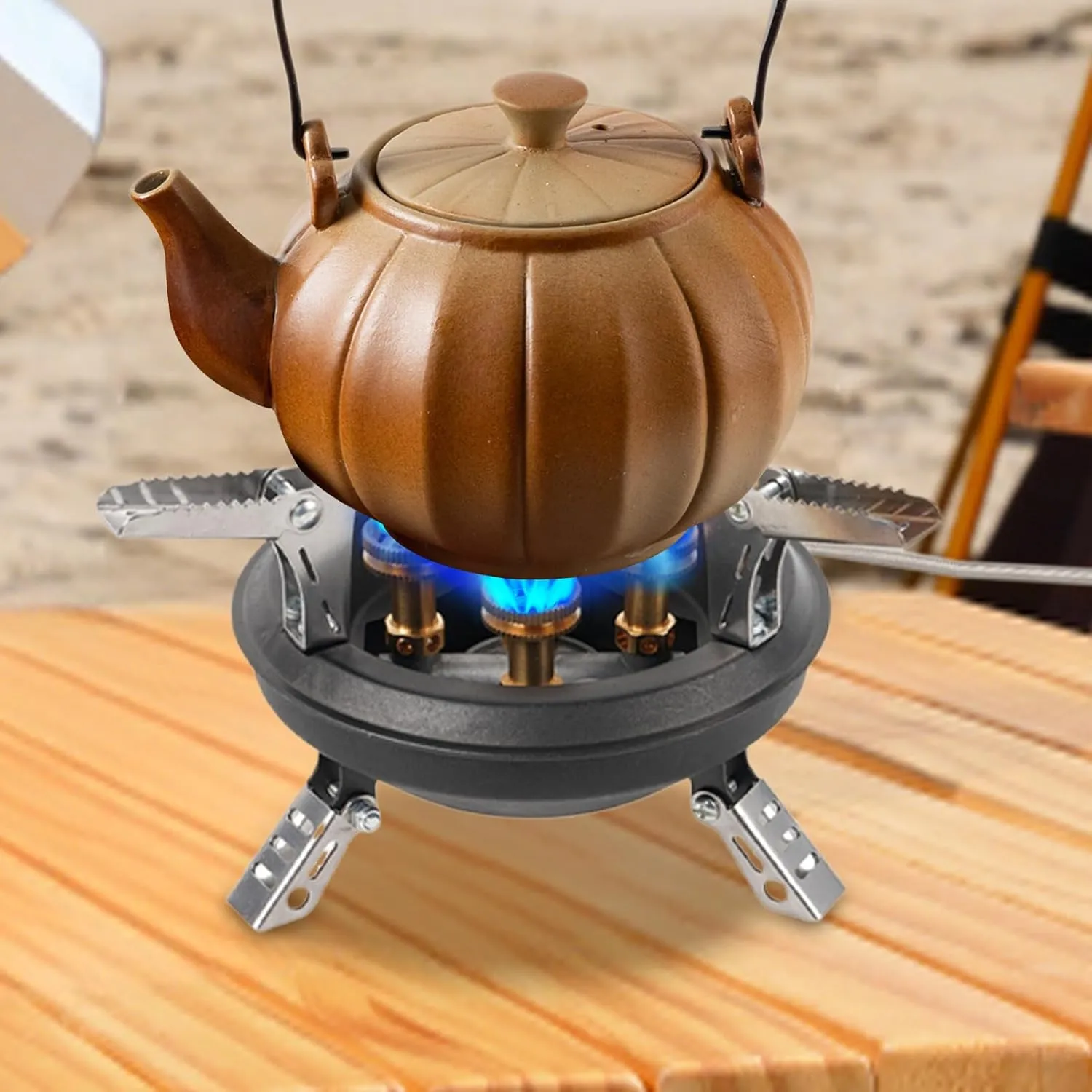 Portable Camping Stove - 16000w Foldable Cooking Stoves | Foldable Camping Burner, Piezo Lgnition Pocket Rocket, Stable Outdoor Cooker Fishing Stoves, Lightweight Camp for Adventure