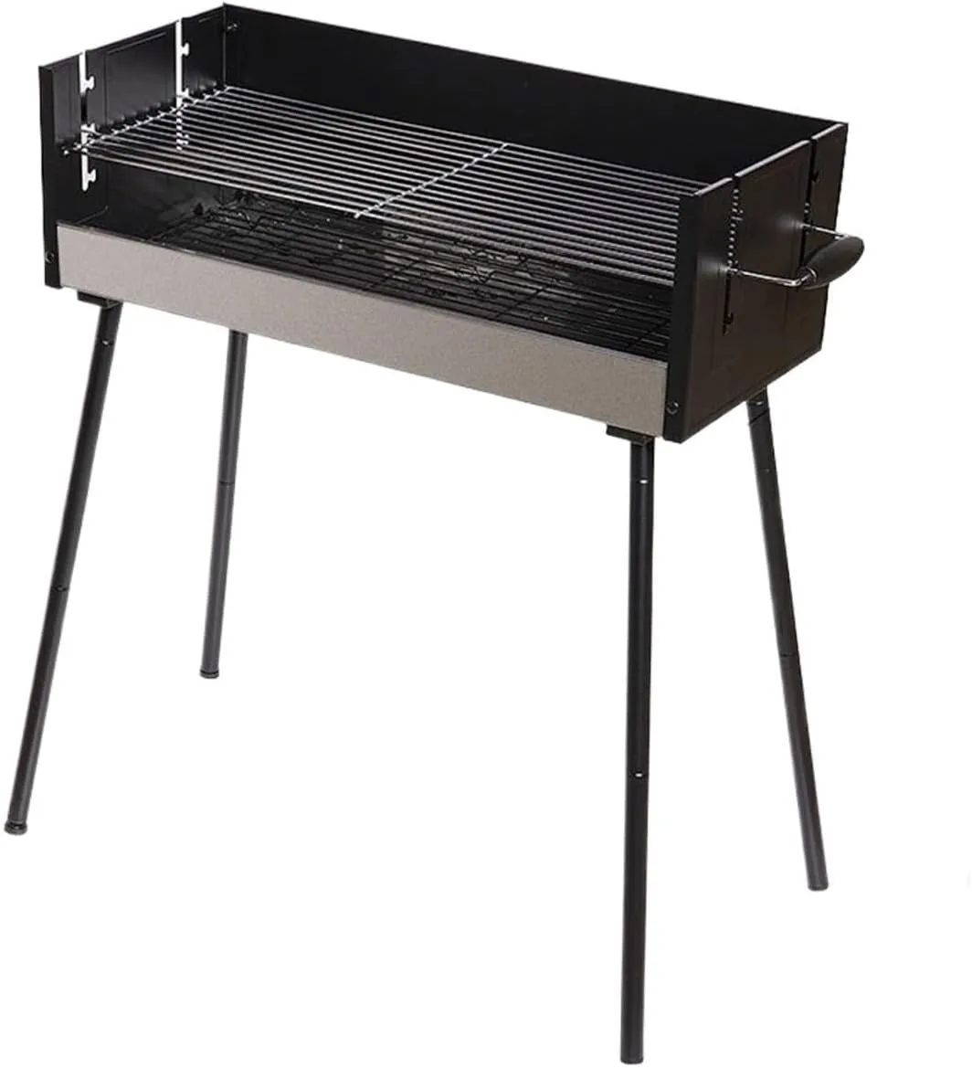 Portable Charcoal BBQ Grill, Foldable Outdoor Barbecue for Camping, Picnics, and Backyard, Multi-Purpose Household