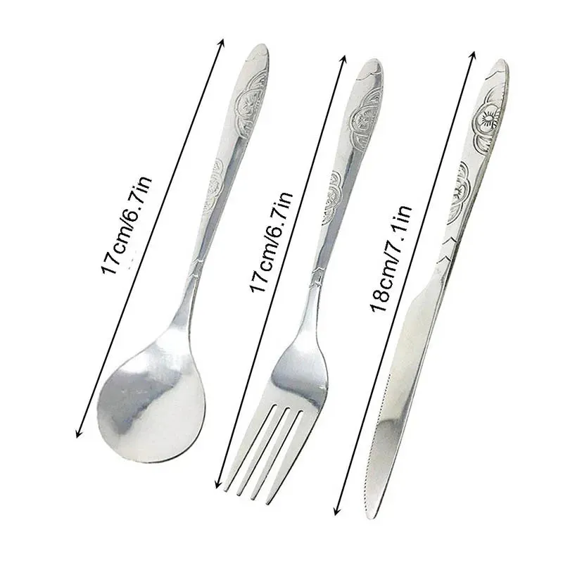 Portable Stainless Steel Cutlery Set with Organizer Bag - Knife, Fork, Spoon - Lightweight Flatware