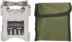 Portable Stainless Steel Folding Wood Burning Stove Mini Cooker Ideal for Outdoor Camping Travel Hiking Picnics Lightweight Compact