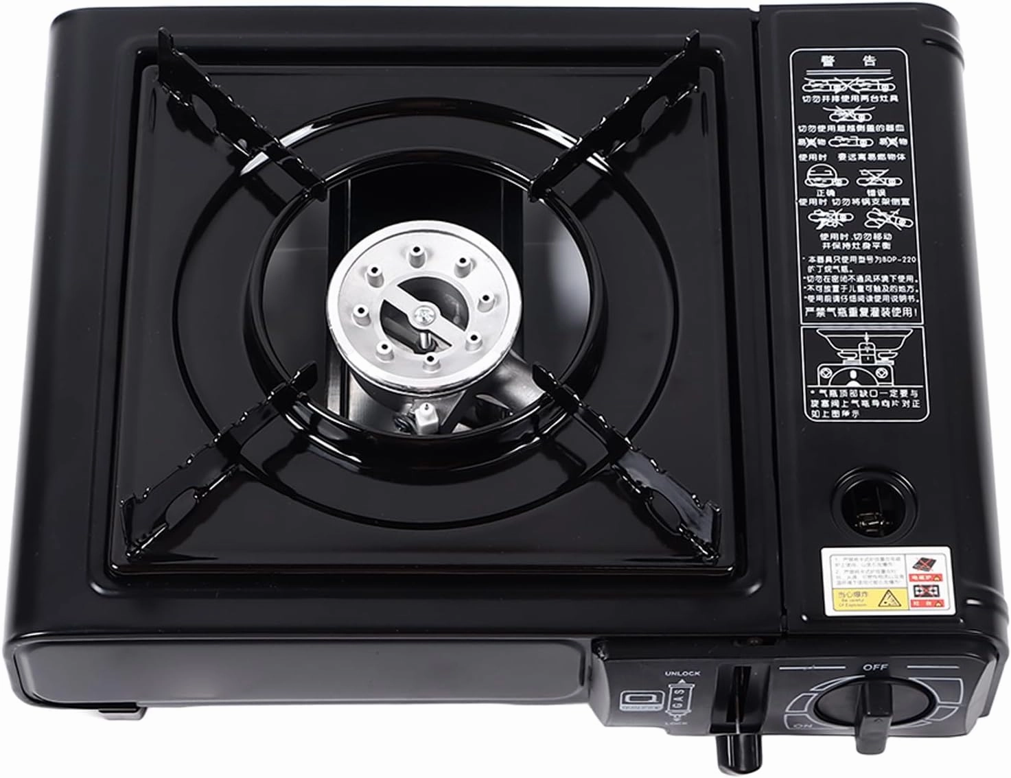 Portable Camping Stove, Mini Single Butane Gas Stove, Stainless Steel Outdoor Camping Cooking Grill Camp Cassette Stove for Camping Backpacking Picnics Hiking