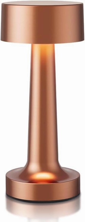 Portable LED Table Lamp, 3-Levels Brightness Metal Desk Lamp,3 Color Touch Control Rechargeable Lamp, Ideal Bedside lamp for Nightstand,Bedroom, Living Room（Rose Gold）
