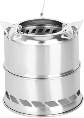 Portable Mini Stove Camping Wood Stove Lightweight for Outdoor Cooking Picnic BBQ Hiking Silver Portable Mini