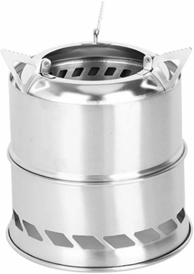 Portable Mini Stove Camping Wood Stove Lightweight for Outdoor Cooking Picnic BBQ Hiking Silver Portable Mini