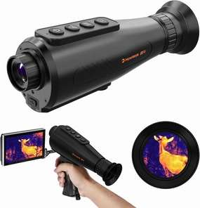 Portable Thermal Monocular for Hunting,384x288 (AI Super Resolution) Ai15 Night Vision Monocular,1.43" Large AMOLED Display,Thermal Night Vision with Wi-Fi Hotspot/STA/MIC,12hrs  Battery Powers
