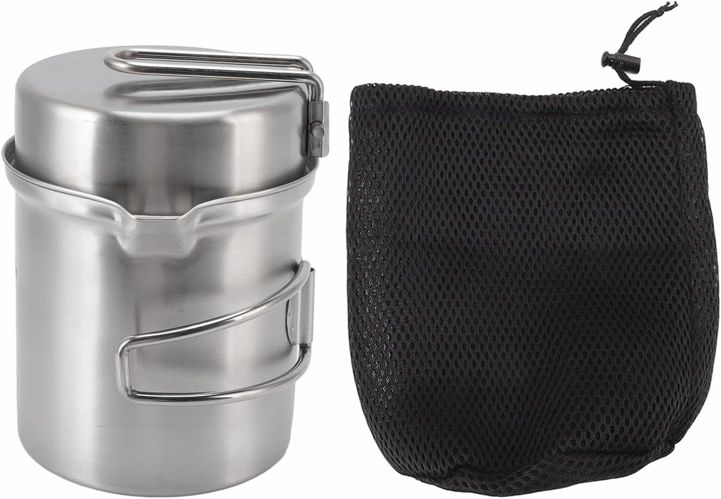 Portable Windproof Wood Stove Cooking Pot Set, Stainless Steel Material, Temperature, Foldable and to Carry for Outdoor Camping Hiking RV Travel Cooking