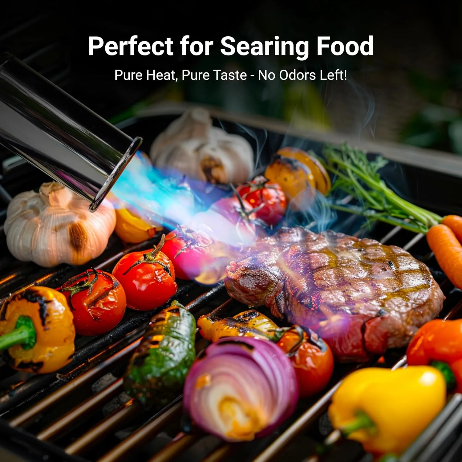 Powerful Propane Torch, Kitchen Cooking Torch, Culinary Torch Lighter, Adjustable Blow Torch for Sous Vide Searing Steak, BBQ, Campfire Charcoal Starter, Blue (Propane Tank Not Included)