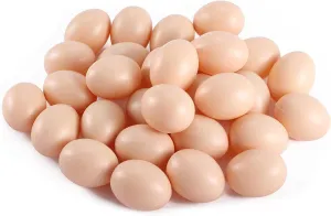 PowerTRC 60 Pcs Plastic Fake Eggs Toys, DIY Easter Eggs, Real-Life Size Faux Pretend Play Food Decorations, Realistic Chicken Eggs