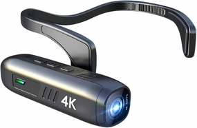 Pretfy 4K 30FPS Head Mounted Camera Wearable WiFi Video Camera Camcorder Webcam 120°Wide Angle Lens Anti-shake Built-in Battery APP Control for Vlog Video Recording