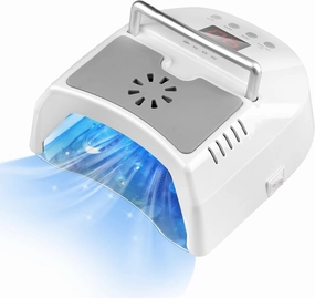 Professional UV Led Nail Lamp Cordless, 72W UV Lights for Gel Nails with Fan, IMENE Rechargeable Nail Dryer with Portable Handle Perfect for Salon Home Nail Art (White)