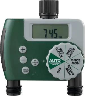 Programmable Hose Faucet Timer, (2-Outlet 2-Pack)