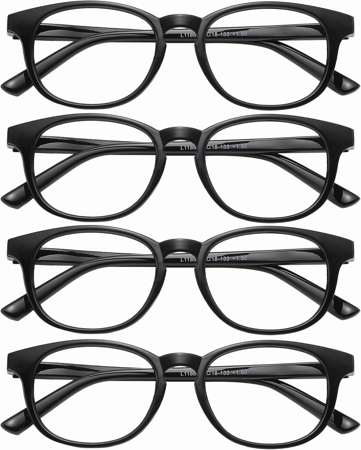 Przene Reading Glasses for Men Women Blue Light Blocking Readers Spring Hinges Lightweight Style Pack