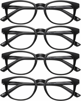 Przene Reading Glasses for Men Women Blue Light Blocking Readers Spring Hinges Lightweight Style Pack