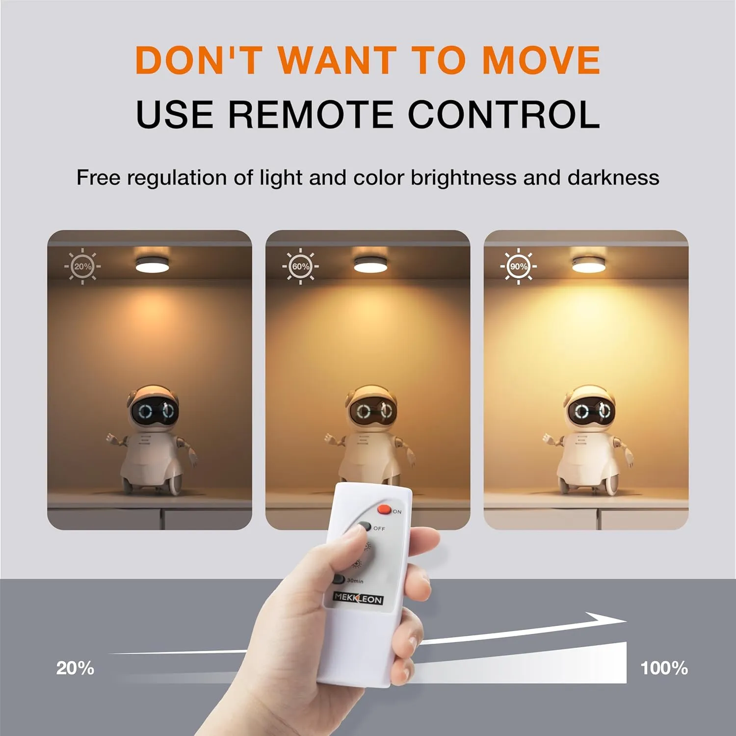 Puck Lights with Remote Control,1000mAh rechargeable under cabinet lighting,LED Closet Lights,3Pack Tap Light,Cordless Stick On Lights for Under Cabinet,Hallway, Stairway,Closet (Warm White-6PCS)