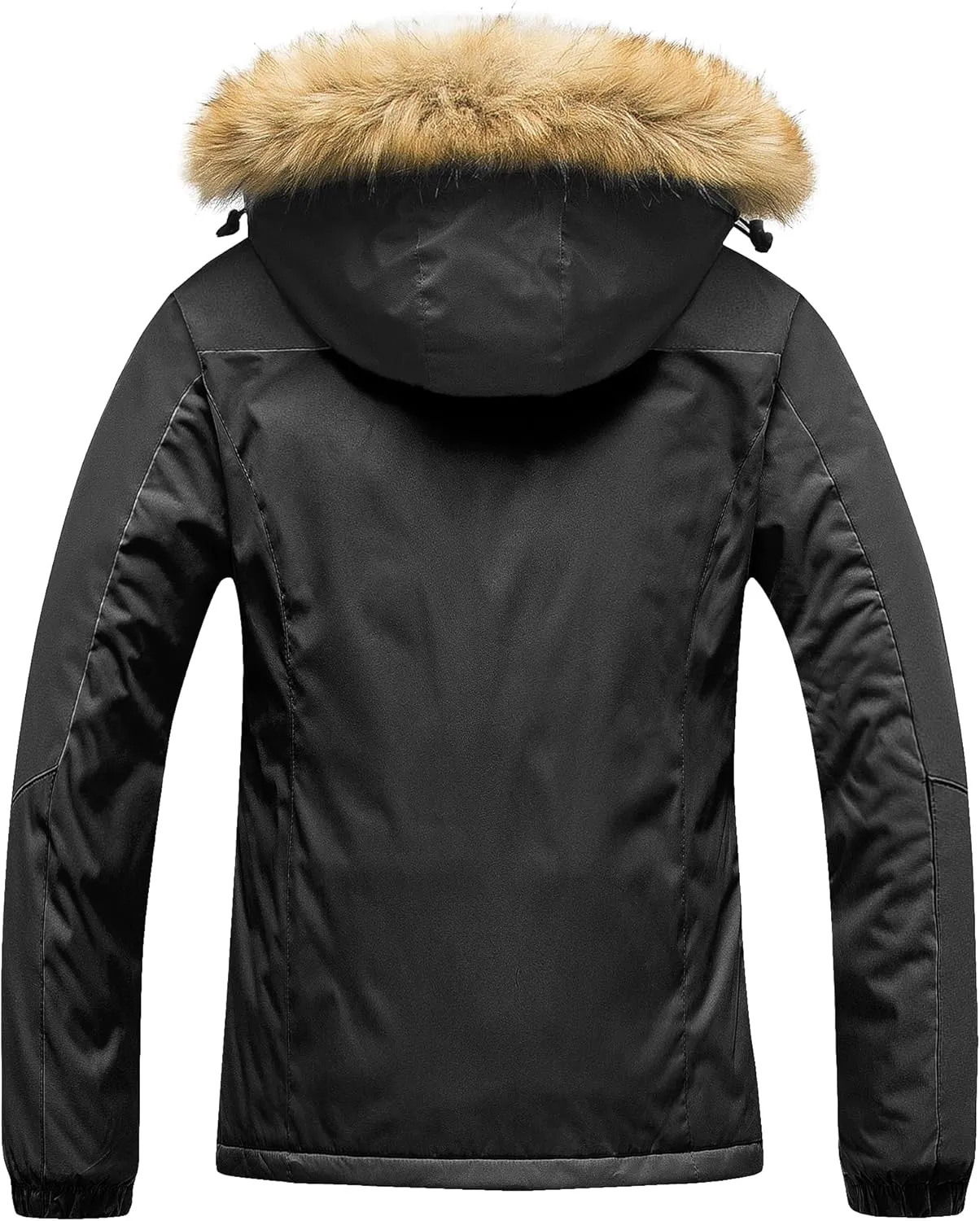 Pursky Women's Waterproof Ski Jacket Winter Snow Coats Fur Hooded Raincoat Parka