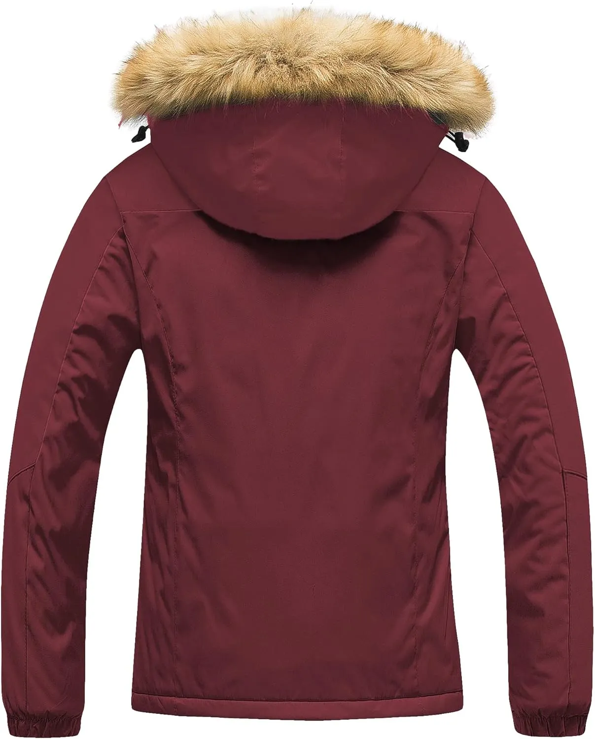Pursky Women's Waterproof Ski Jacket Winter Snow Coats Fur Hooded Raincoat Parka