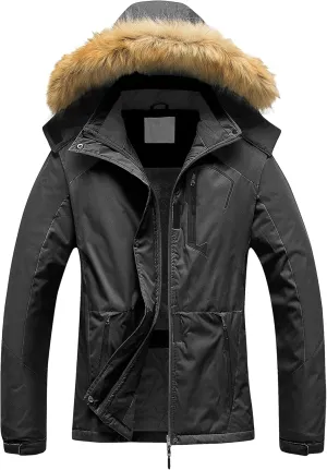 Pursky Women's Waterproof Ski Jacket Winter Snow Coats Fur Hooded Raincoat Parka