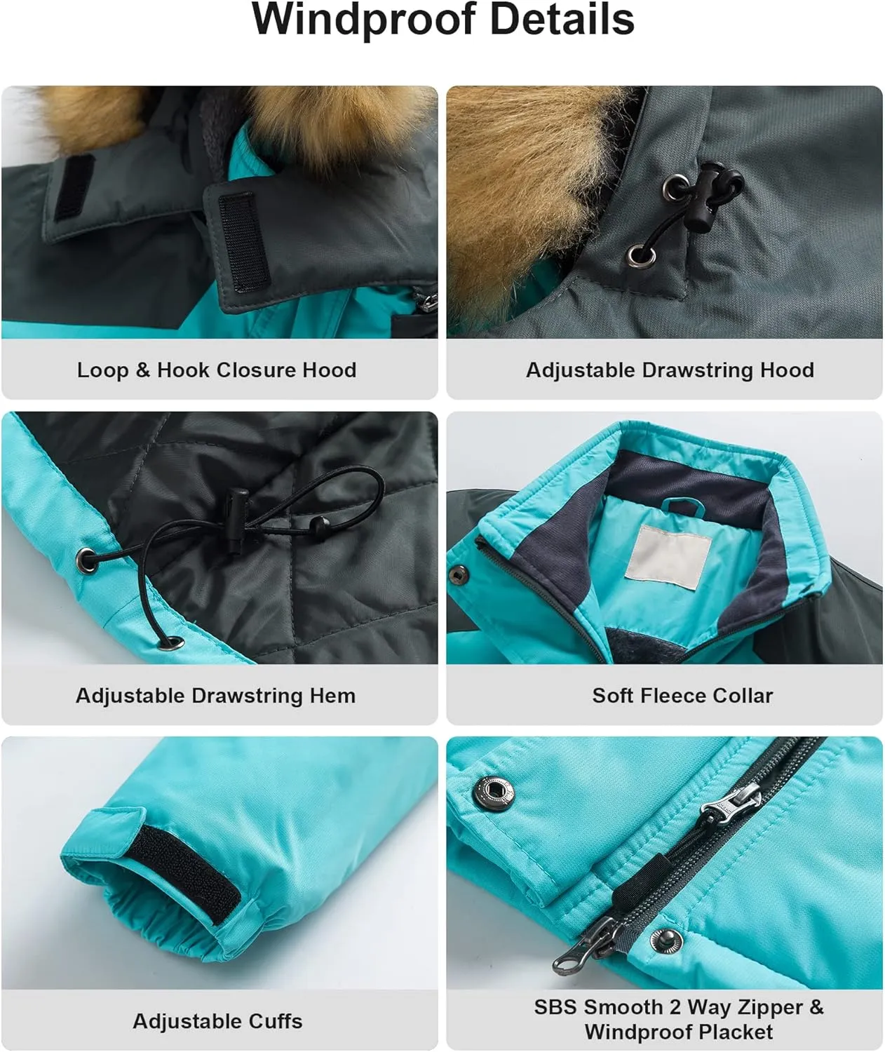 Pursky Women's Waterproof Ski Jacket Winter Snow Coats Fur Hooded Raincoat Parka