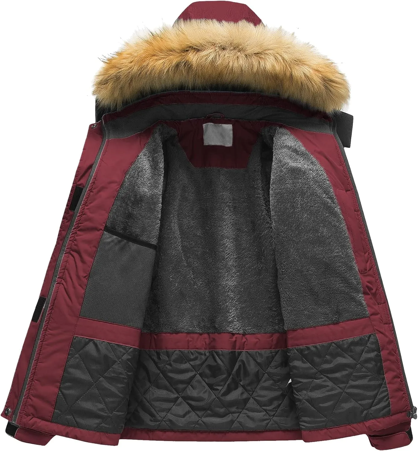 Pursky Women's Waterproof Ski Jacket Winter Snow Coats Fur Hooded Raincoat Parka