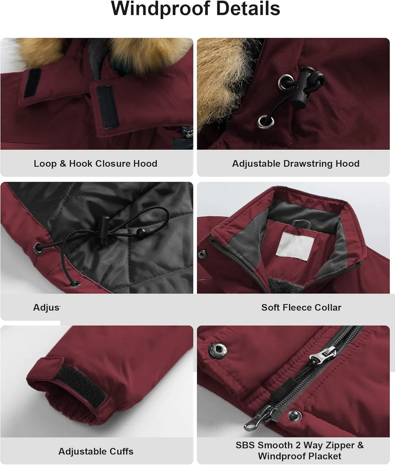 Pursky Women's Waterproof Ski Jacket Winter Snow Coats Fur Hooded Raincoat Parka