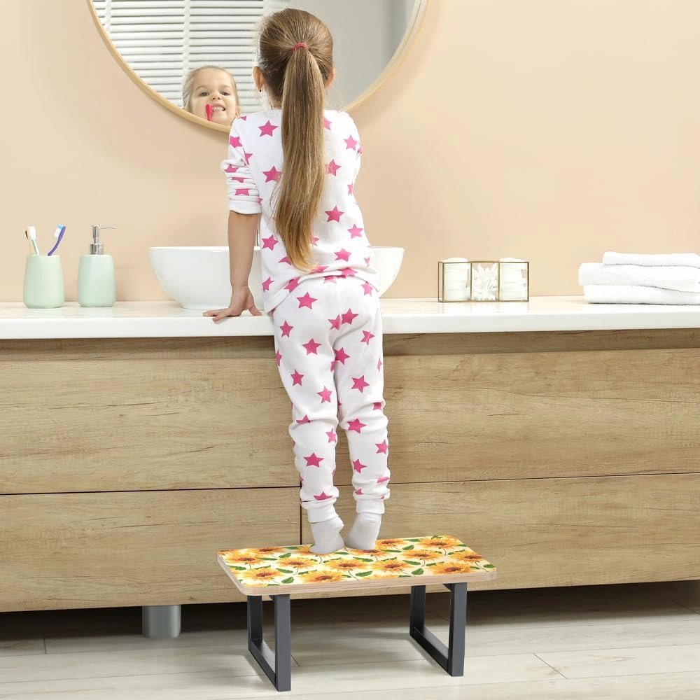 PYD Life 4 Pack Sublimation Wooden Step Stools Blanks 15.7" x 9" x 6.6" for Adults Kids with Non-Slip Feet Heavy Duty with 350-LBS Capacity Personalized for Bedroom Bathroom