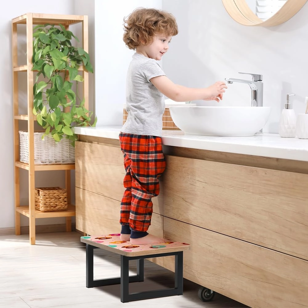 PYD Life 4 Pack Sublimation Wooden Step Stools Blanks 15.7" x 9" x 6.6" for Adults Kids with Non-Slip Feet Heavy Duty with 350-LBS Capacity Personalized for Bedroom Bathroom