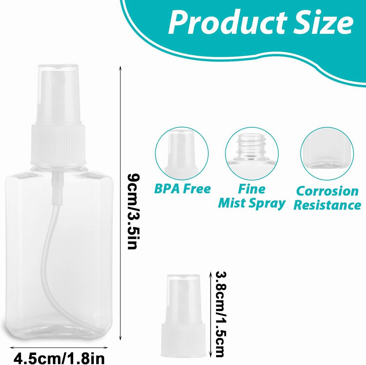 QTLCOHD 100 Pack Spray Bottles Small Plastic Spray Bottles 2 oz Mini Travel Size Spray Bottle with Cap Clear Perfume Bottles Refillable Empty Tiny Spray Bottle for Perfume Liquids Essential Oils