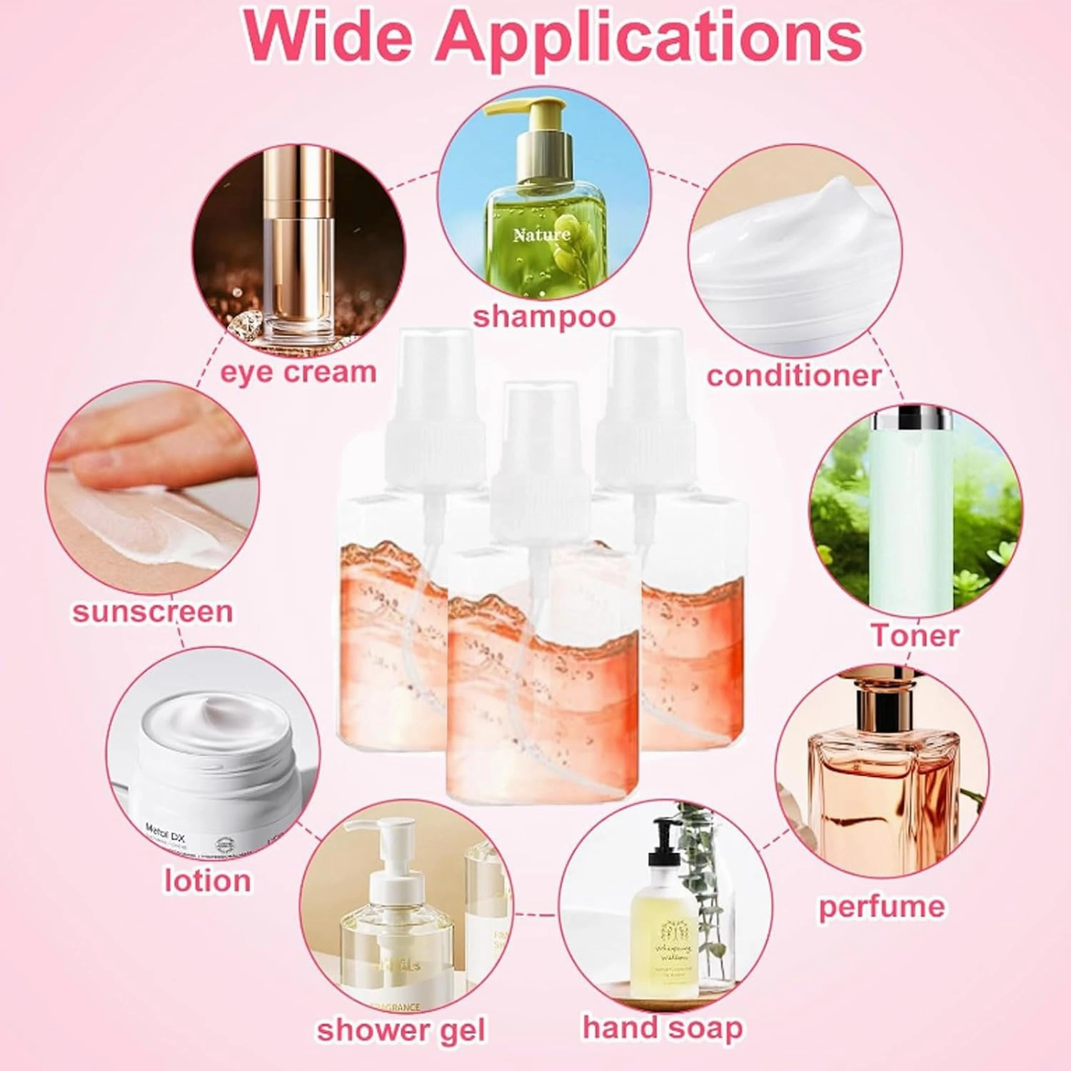 QTLCOHD 100 Pack Spray Bottles Small Plastic Spray Bottles 2 oz Mini Travel Size Spray Bottle with Cap Clear Perfume Bottles Refillable Empty Tiny Spray Bottle for Perfume Liquids Essential Oils