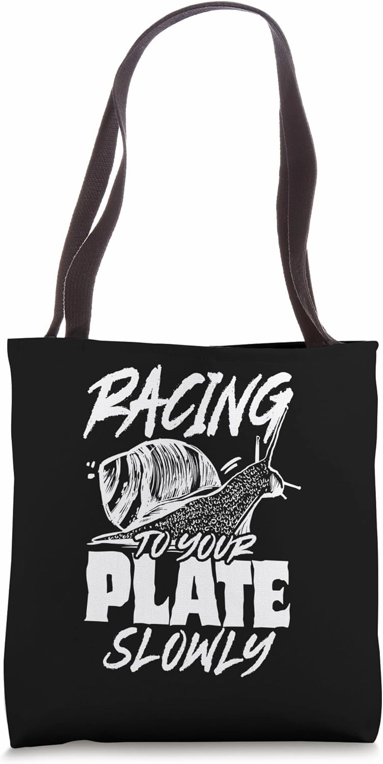 Racing To Your Plate Slowly Gourmet Chef Cook Slug Tote Bag