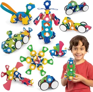 Rainbow Building Toys, Building Sets for Kids, Travel Friendly Versatile Toy, Flexible Design for Hours of Fun Creative Educational STEM Kits Toys, Gifts for Boys Girls Ages 4-8 8-12 (48PCS)