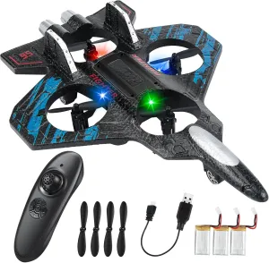 RC Plane Remote Control Plane, Drones for Kids 2.4Ghz Foam RC Helicopter Quadcopter for Adults Kids, Remote control helicopter Spinning Drone,Gravity Sensing,Stunt Roll,Cool Light,Gifts for Kids Boys