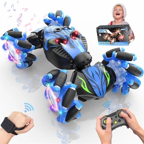 RC Cars, Gesture Sensing Remote Control Car,4WD Gesture RC Stunt Car 360° Rotate Transform Drift Stunt Car Toys RC Hand Controlled RC Car with Lights Music Sprayer, for 8-12 Boys Girls