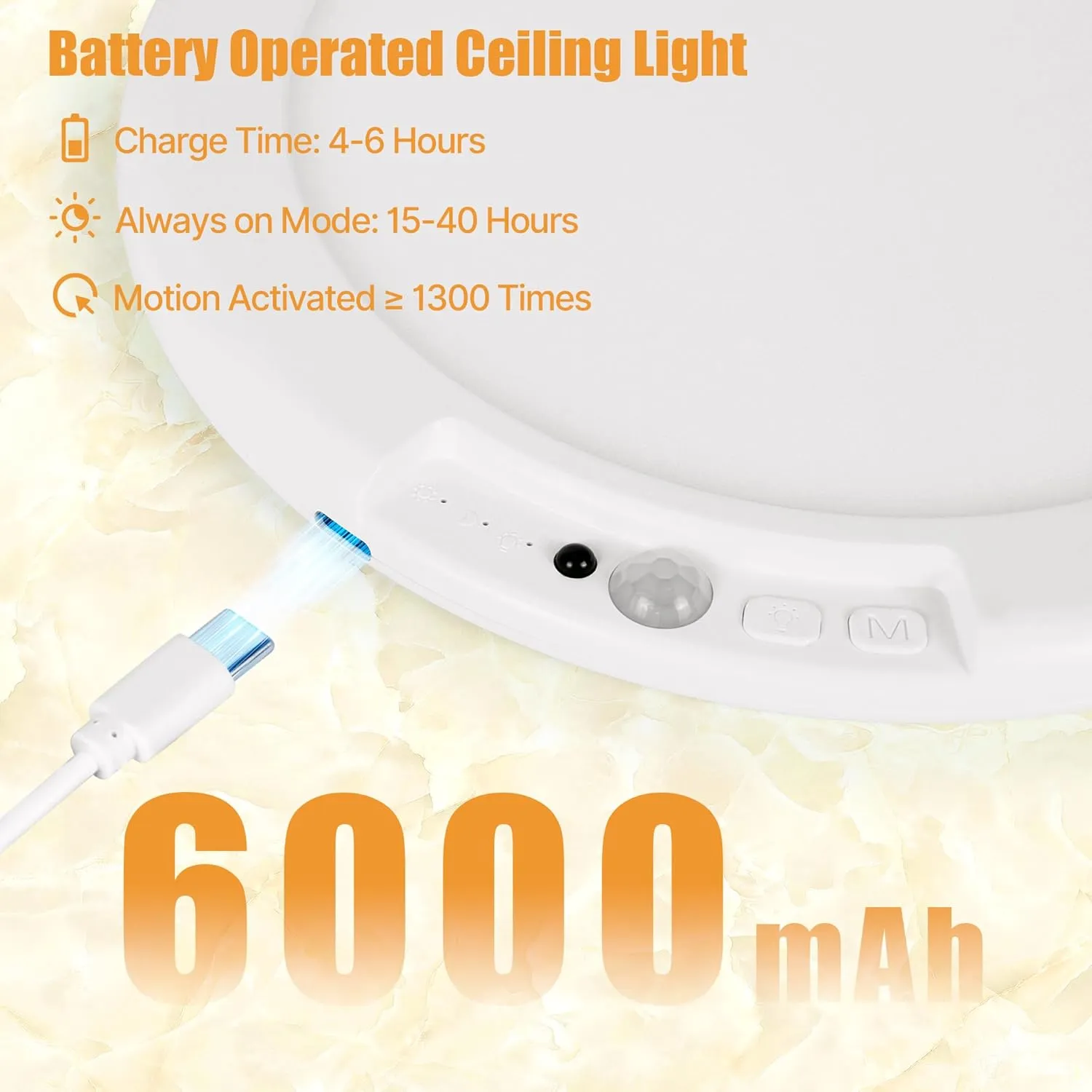 Rechargeable Ceiling Light, No Wiring Battery Operated Ceiling Lights with Remote, Motion Sensor Dimmable Timing Motion Activated Overhead Shower Light for Bathroom Pantry Hallway Porch (2)