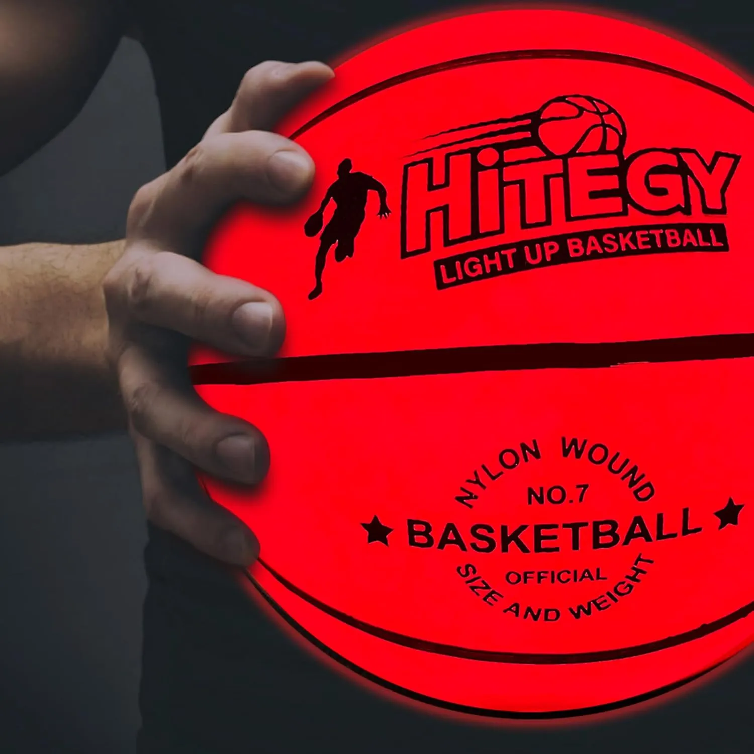 Rechargeable Glow in The Dark Basketball - USB Charging, Water-Resistant, Size 7, Impact Activated, Includes Pump, Ball Bag & Charging Cable - Rechargeable Light Up Basketball - Orange