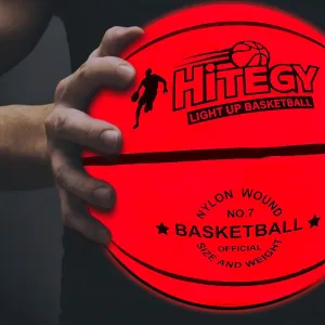 Rechargeable Glow in The Dark Basketball - USB Charging, Water-Resistant, Size 7, Impact Activated, Includes Pump, Ball Bag & Charging Cable - Rechargeable Light Up Basketball - Orange