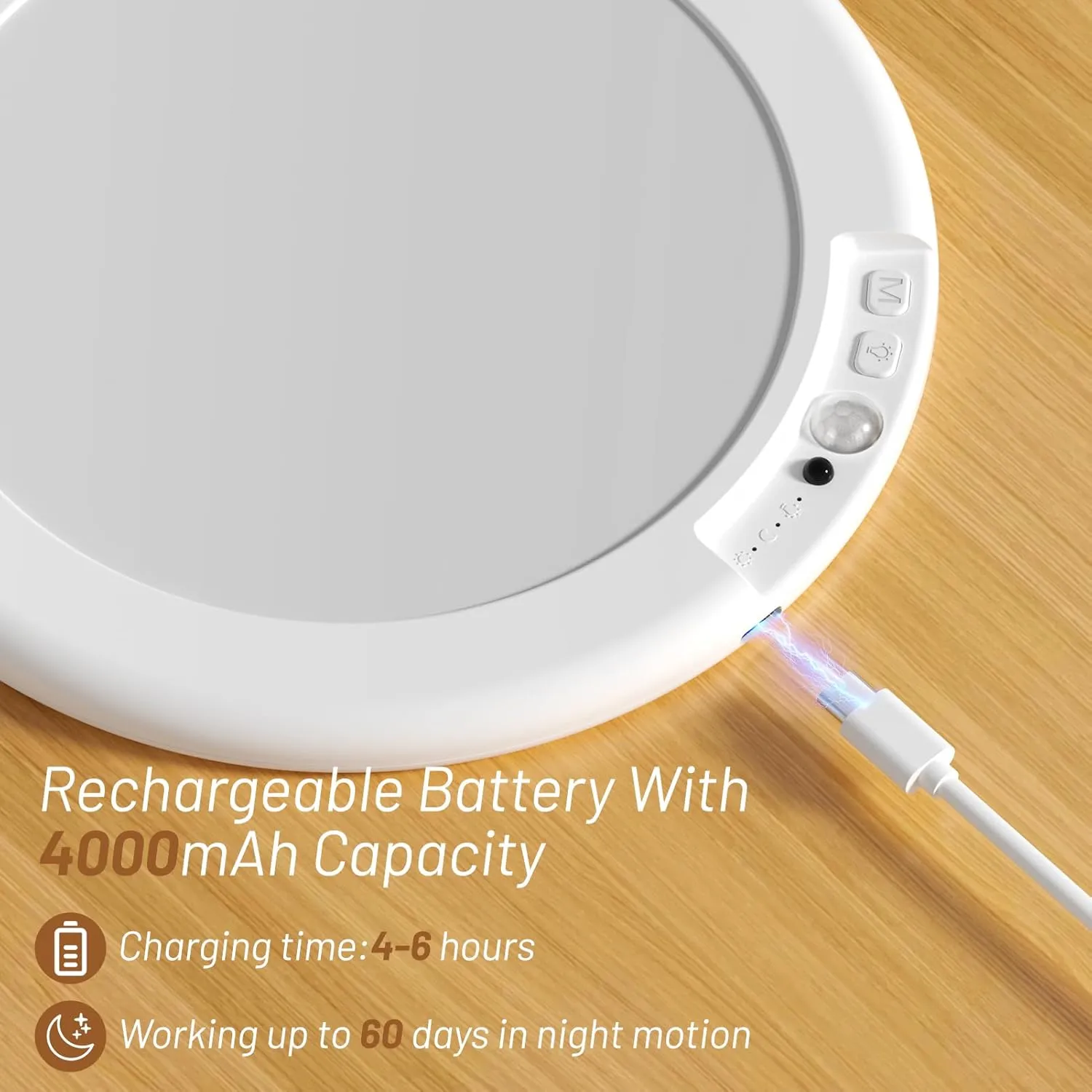 Rechargeable Motion Sensor Ceiling Light, Wireless Battery Operated Ceiling Light, Motion Activated Closet Light with Remote, Magnetic Dimmable Timming, Shower Light for Closet, Bathroom, Pantry, Shed