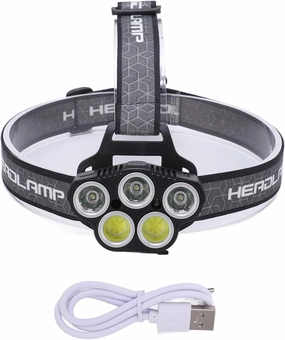 Rechargeable headlamp, IPX4 Waterproof six Level Adjustable Portable Infrared Sensor System COB Sensor Headlight