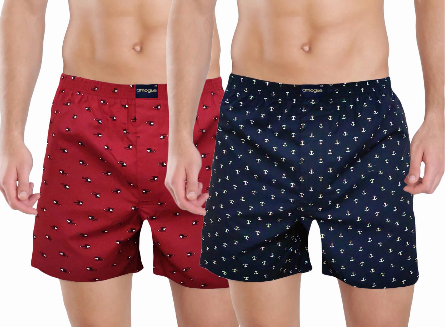 Red Helicopter Navy Hook Printed Cotton Funky Boxers