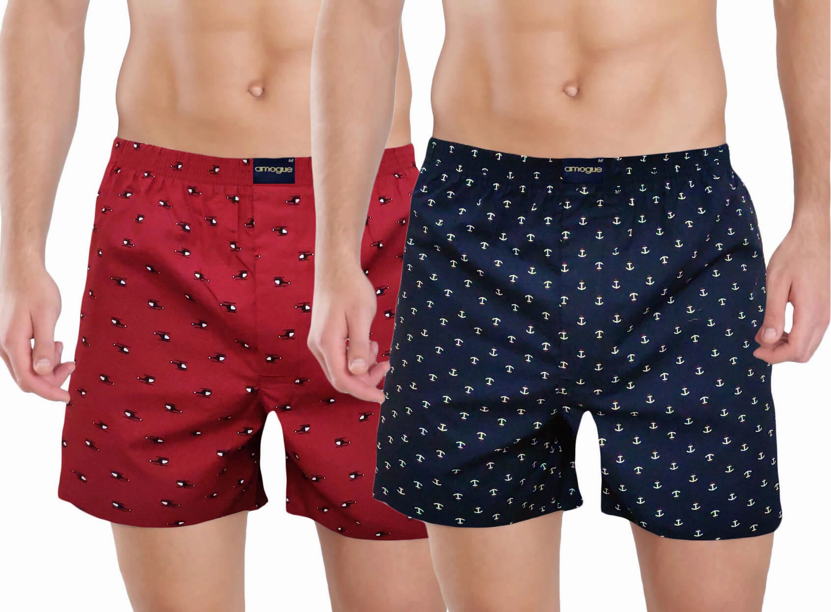 Red Helicopter Navy Hook Printed Cotton Funky Boxers