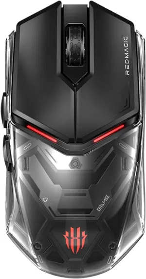 REDMAGIC Gaming Mouse, Tri-Mode Mouse Gaming with 26000 DPI, PC Gaming Mice with RGB Backlit Programmable Ergonomic Mouse Gamer, Lightweight, Rechargeable, 100Hrs for Windows, Mac Gamer, Black