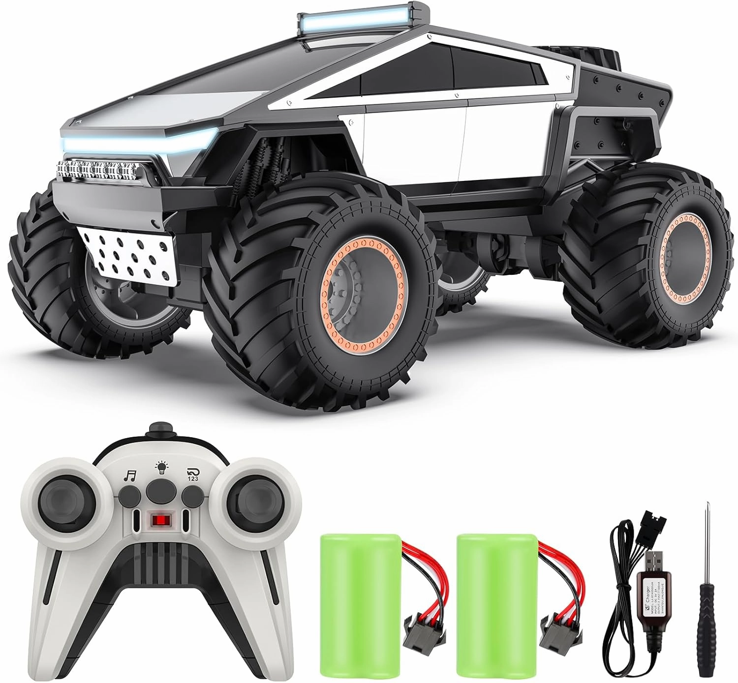 Remote Control Car, 1:12 Large-Scale RC Truck Monster Truck, 4WD All Terrain 2.4GHz Off-Road Toy Car for Boys