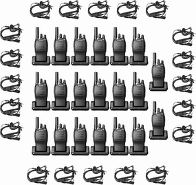 Retevis H-777 2 Way Radios(20 Pack) with Volume Adjustable Walkie Talkie Earpiece(20 Pack), Rechargeable Two Way Radios, Hand Free Adults Walkie Talkies with Charging Base