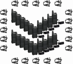 Retevis RT22 Walkie Talkies(20 Pack) with Volume Adjustable Walkie Talkie Earpiece(20 Pack), Rechargeable Two Way Radio Long Range, 2 Way Radio Small, Portable VOX