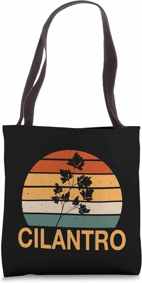 Retro Cilantro Design Love Gardening Herbs Tote Bag