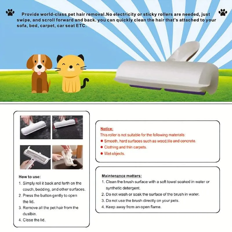 Reusable Pet Hair Remover Lint Roller for Furniture